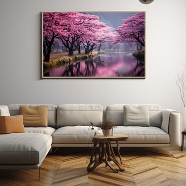 Pink Cherry Blossom Painting